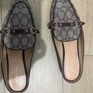 Coach Signature Pattern Brown Loafers